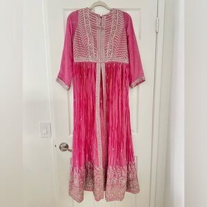 Elegant Pink Embellished Long Dress